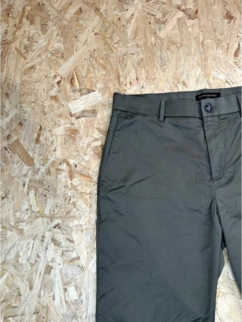 Banana Republic Slim Fit Chino Pants Mens 34x30 Olive Green Cotton Stretch